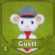 Bild von Gustl von Mausbach. Weiße adlige Maus aus Bayern